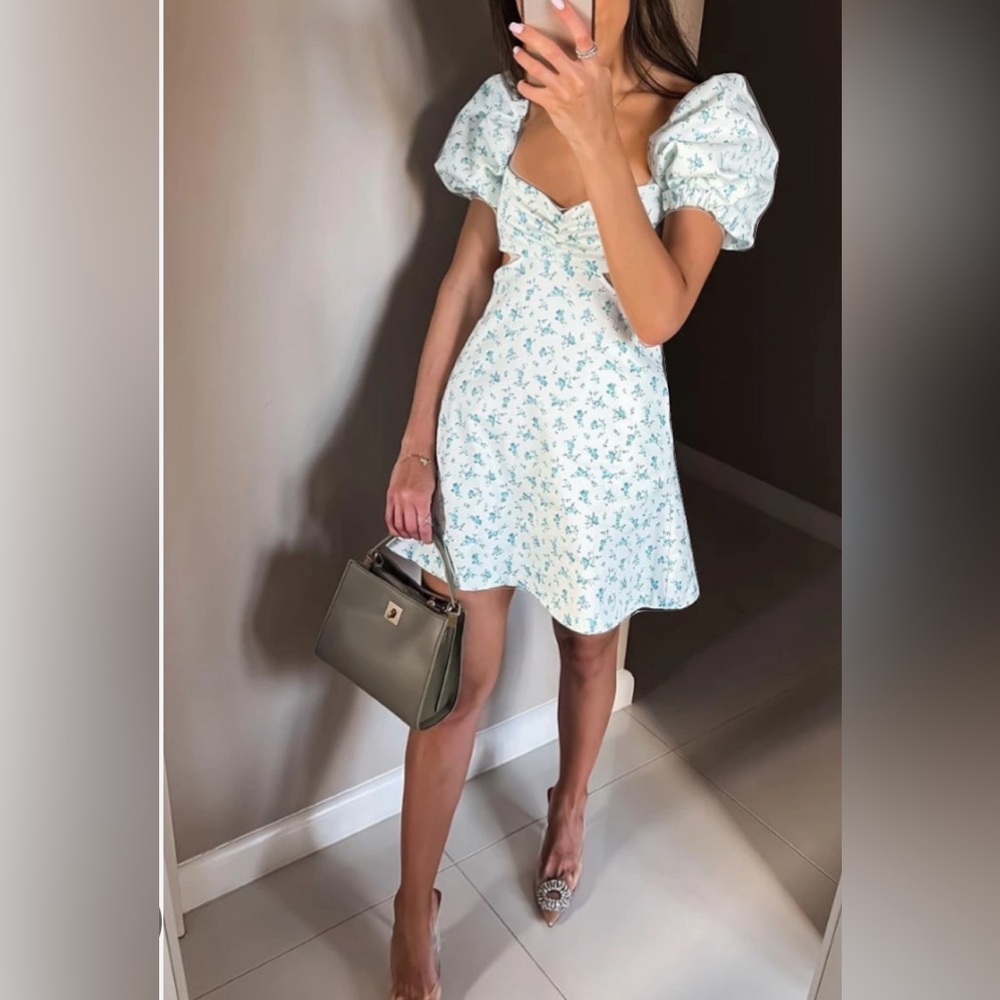Zara Cut Out Printed Dress. New With Tags.